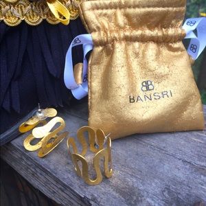 Bansri art deco hoop earrings gold statement large gold disk earrings HP24x2